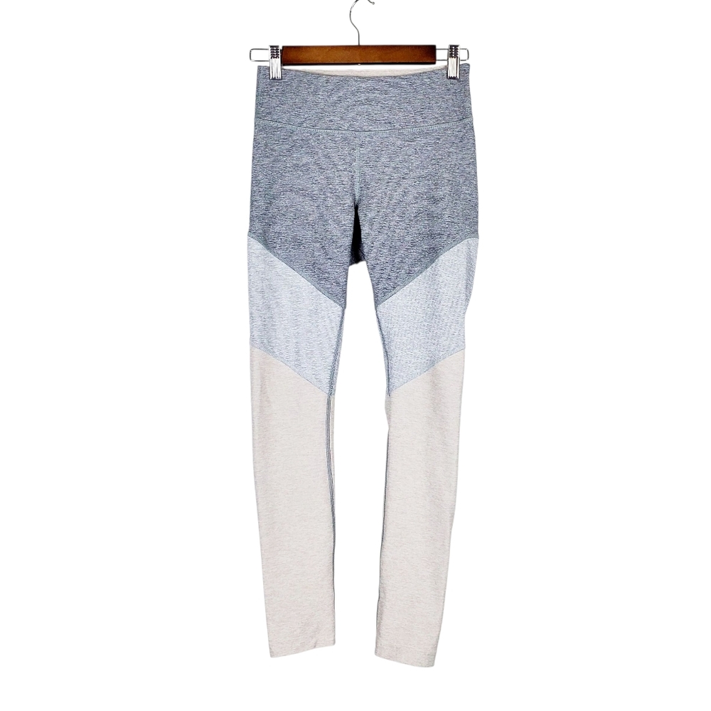 OUTDOOR VOICES Colorblock Leggings Size Small Gray Blue High Rise Activewear